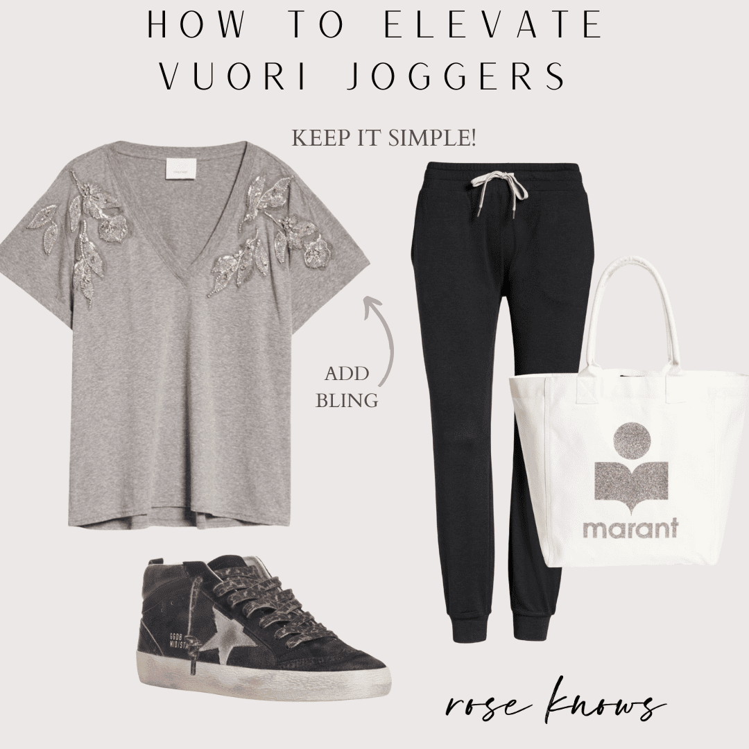 simple t shirt with bling and joggers