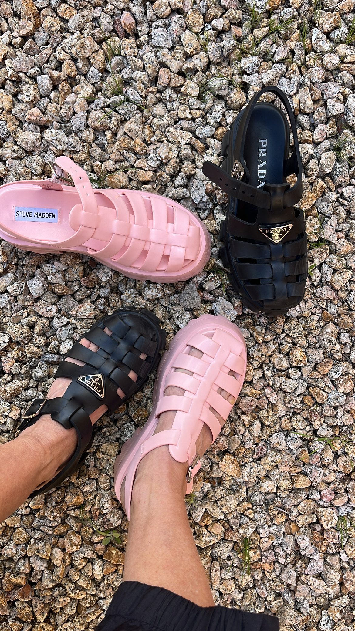 Prada fisherman sandals vs Steve madden