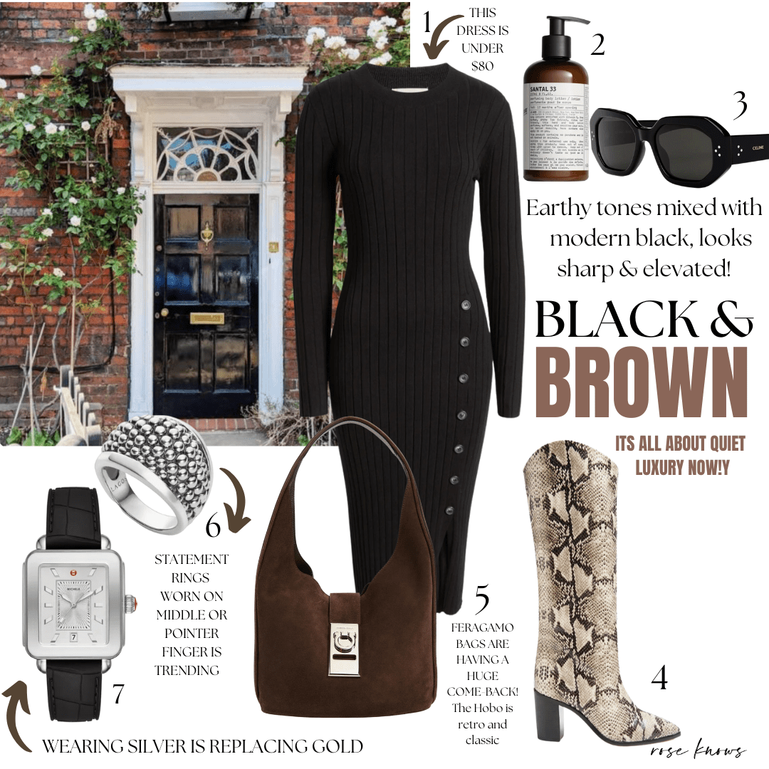 Black and brown outfits to shop
