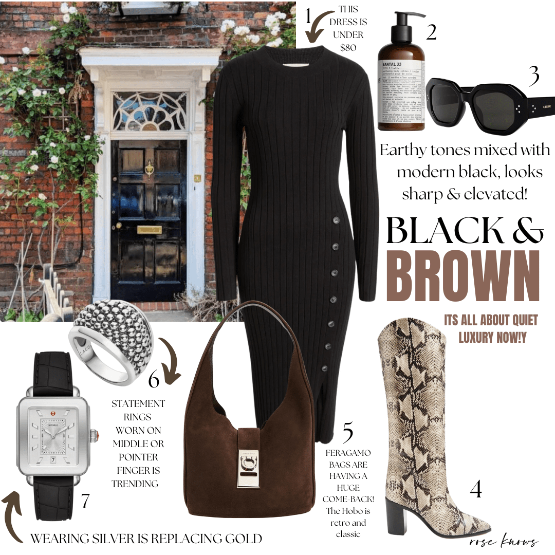 Black and brown outfits to shop
