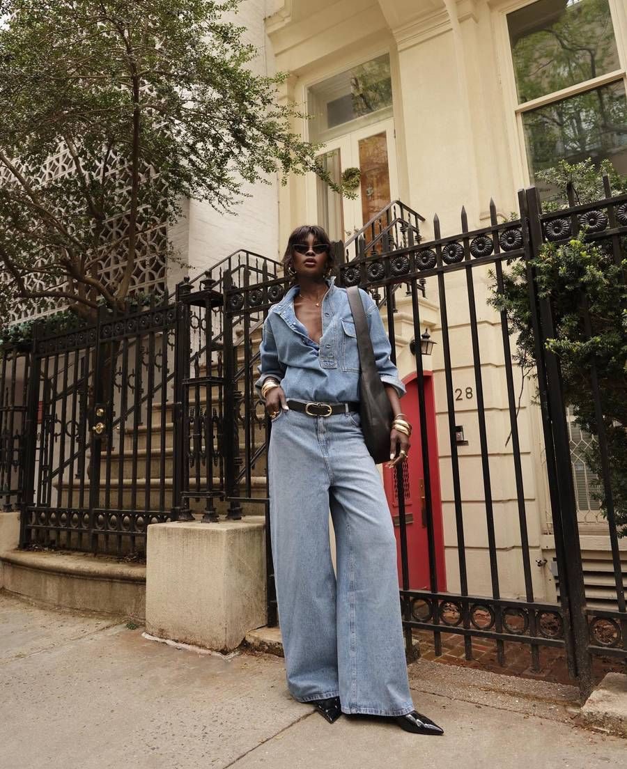 wide leg denim is very on trend for 2024
