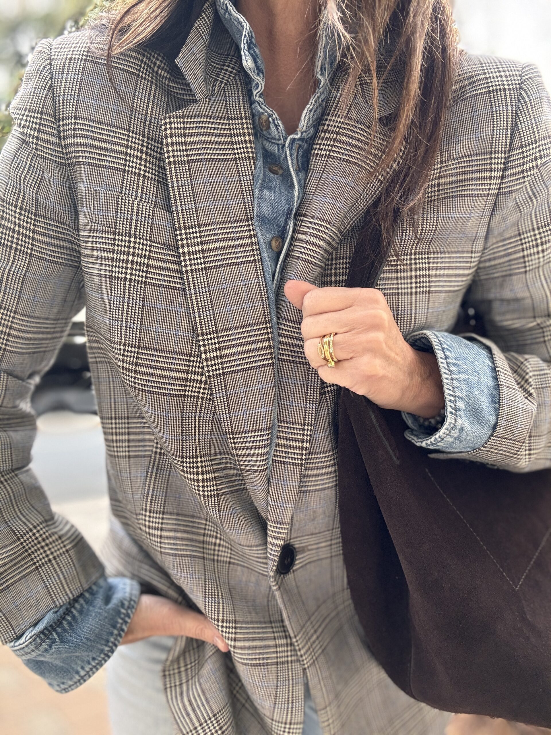 Madewell blazer and denim shirt
